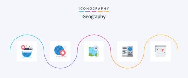 Geo Graphy Flat 5 Icon Pack Including visa. passport. pin. location. gps