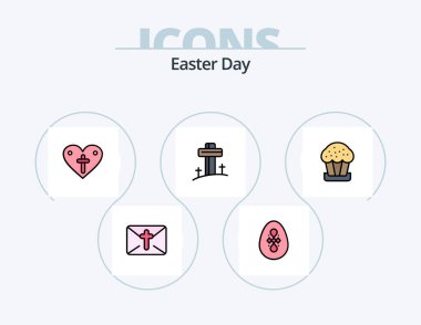 Easter Line Filled Icon Pack 5 Icon Design. easter. fish. mobile. easter. egg