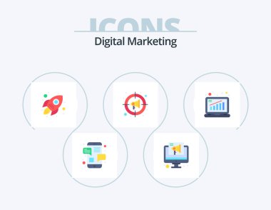Digital Marketing Flat Icon Pack 5 Icon Design. business. marketing. business. goal. advertise
