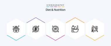 Diet And Nutrition 25 Line icon pack including . diet. box. cafe. nutrition