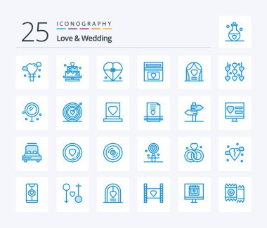 Love And Wedding 25 Blue Color icon pack including wedding. love. fund. love