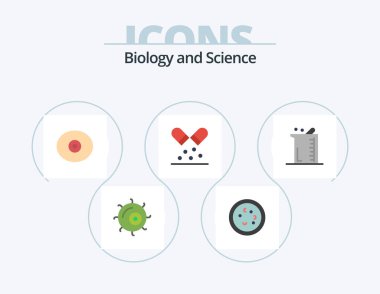 Biology Flat Icon Pack 5 Icon Design. biology. bigger. anatomy. pills. medication