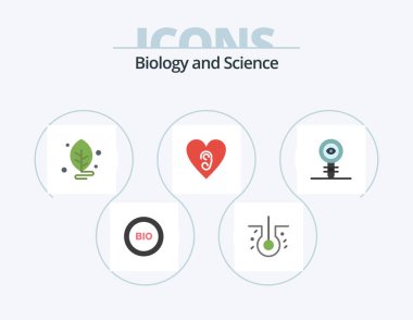 Biology Flat Icon Pack 5 Icon Design. chemistry. biology. biology. love. ear