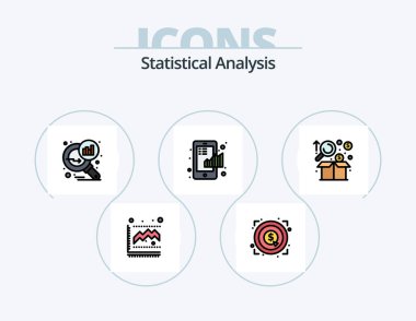 Statistical Analysis Line Filled Icon Pack 5 Icon Design. diagram. bow. ecommerce. board. shopping