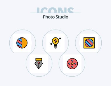 Photo Studio Line Filled Icon Pack 5 Icon Design. . photography. photography. photographer. studio