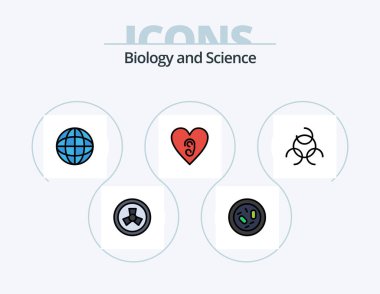Biology Line Filled Icon Pack 5 Icon Design. germ. chemistry. biology. biology. sample