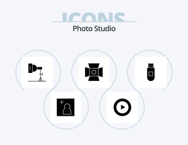 Photo Studio Glyph Icon Pack 5 Icon Design. . photo. . storage