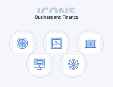 Finance Blue Icon Pack 5 Icon Design. money. dollar. money. bag. payments