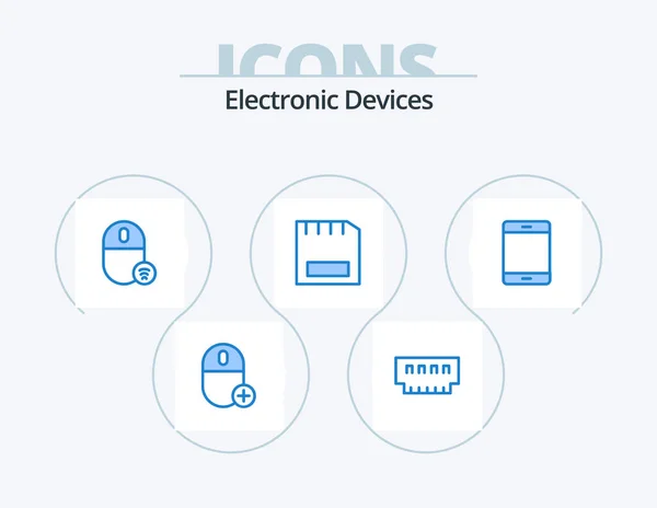 Devices Blue Icon Pack Icon Design Devices Card Hardware Mouse — Wektor stockowy