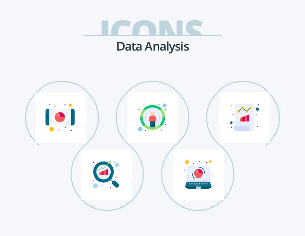 Data Analysis Flat Icon Pack Icon Design Document Focus Analytics — Stock vektor