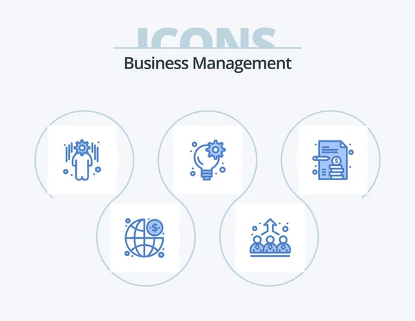 Business Management Blue Icon Pack Icon Design Business Report Business — Stok Vektör
