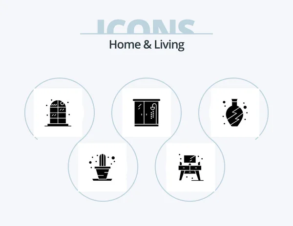 Home Living Glyphh Icon Pack Icon Design Ваза Жить Жить — стоковый вектор