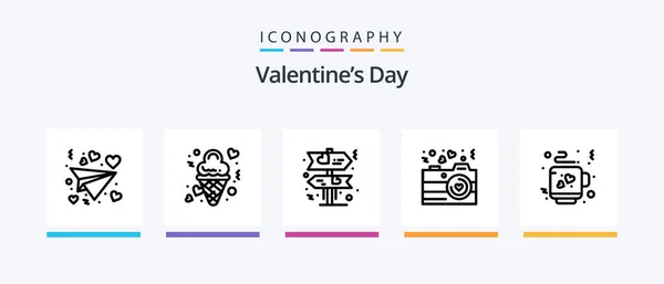 Valentines Day Line Icon Pack Including Eye Dating Love Creative — Archivo Imágenes Vectoriales