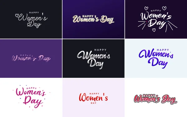 International Women Day Vector Hand Written Typography Background Bold Vibrant — Stock vektor