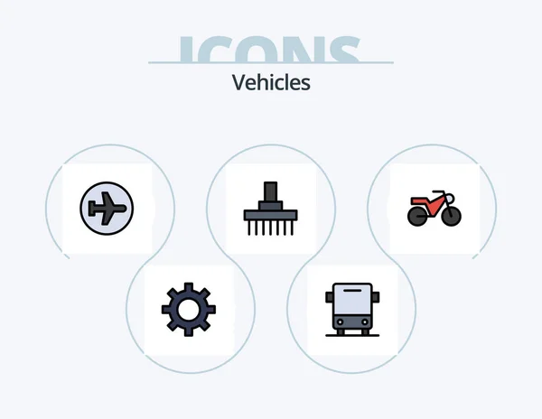 Vehicles Line Filled Icon Pack Icon Design Air Rural Front — Stockvector
