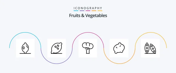 Fruits Vegetables Line Icon Pack Including Food Health Cooking Gastronomy — Stockový vektor