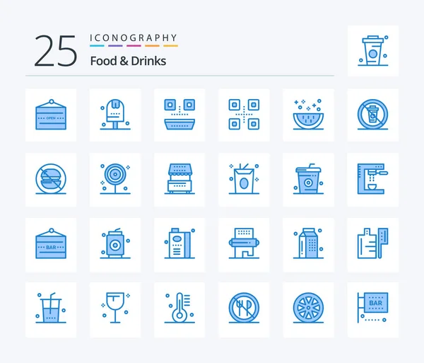 Food Drinks Blue Color Icon Pack Including Meal Drinks Kitchen — Stock vektor