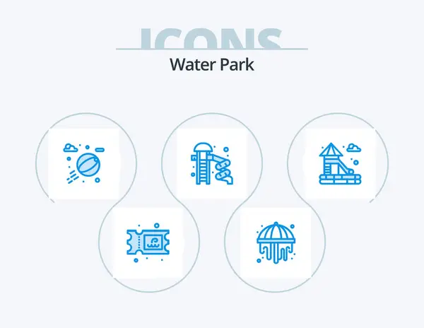 Water Park Blue Icon Pack Icon Design Park Park Water — Stock vektor