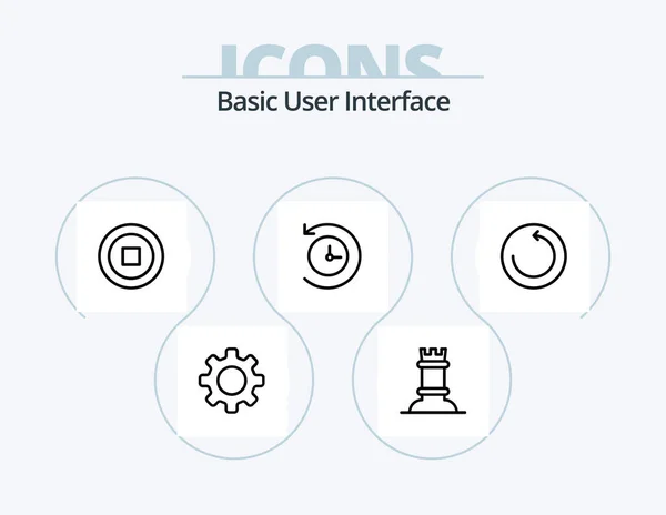 Basic Line Icon Pack Icon Design Quote Figure Bishop — Vetor de Stock