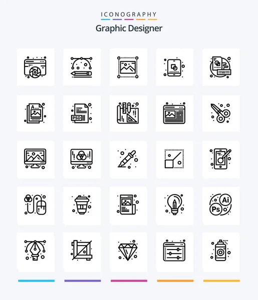 Пакет Значков Creative Graphic Outline Называется Creative Редактировать Рисование Инструментов — стоковый вектор