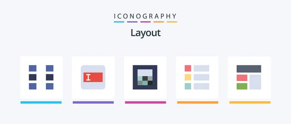 Layout Flat Icon Pack Including Wireframe Layout Creative Icons Design — Stock vektor