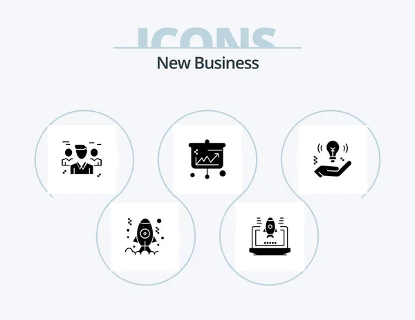 New Business Glyph Icon Pack Icon Design Arrows Laptop Protection — Archivo Imágenes Vectoriales