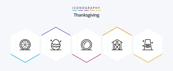 Thanks Giving Line Icon Pack Including Thanksgiving Farm Thanksgiving Day — Stockvektor