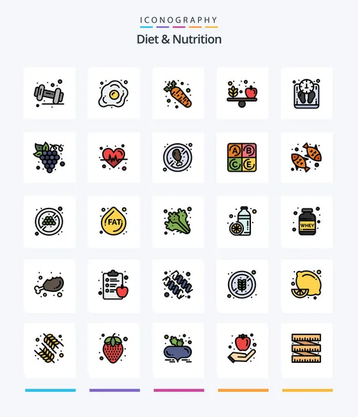 Creative Diet Nutrition Line Filled Icon Pack Diet Health Nutrition — Image vectorielle