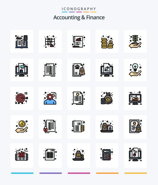 Creative Accounting Finance Line Filled Icon Pack Business Money Office — Archivo Imágenes Vectoriales