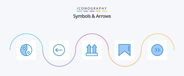 Symbols Arrows Blue Icon Pack Including Circle — Archivo Imágenes Vectoriales