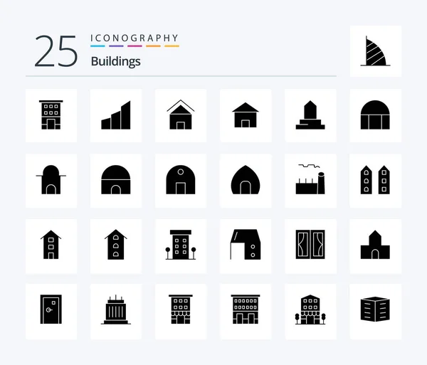 Buildings Solid Glyph Icon Pack Including Islamic Building Building Modern — Stock Vector