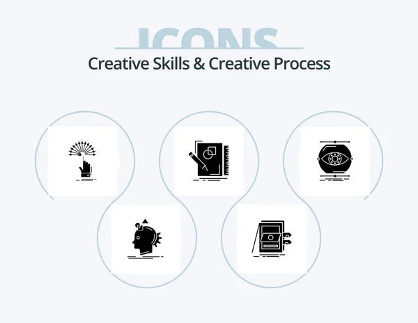 Creative Skills Creative Process Glyph Icon Pack Icon Design Design — Stock Vector