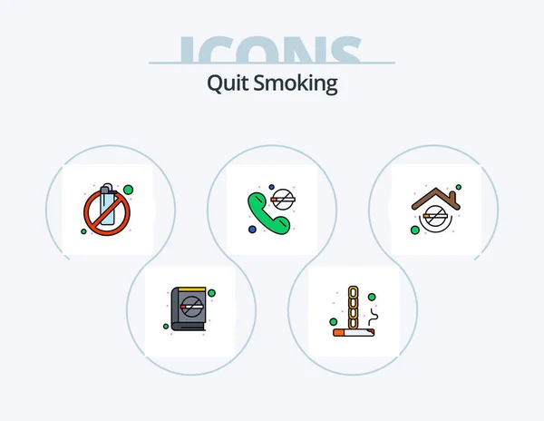 Quit Smoking Line Filled Icon Pack Icon Design Dentist Scissors — 图库矢量图片