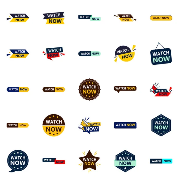 Impressive Watch Now Banners Help You Stand Out — Vector de stock