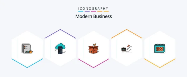 Modern Business Filledline Icon Pack Including Product Release Business Business — Διανυσματικό Αρχείο
