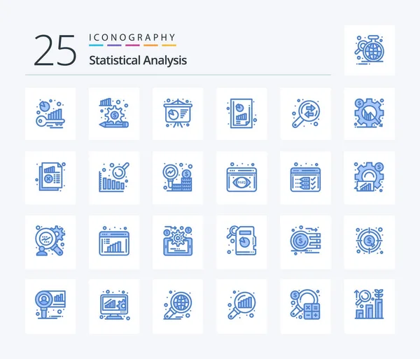 Statistical Analysis Blue Color Icon Pack Including Exchange Business Business — Stockový vektor