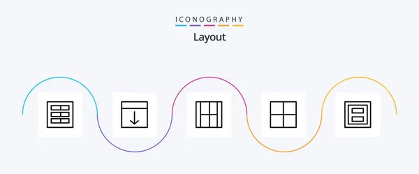 Layout Line Icon Pack Including Display Grid Layout Layout Draw — Vettoriale Stock