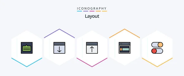 Layout Filledline Icon Pack Including Loading Ellipsis Layout Website Site — Archivo Imágenes Vectoriales