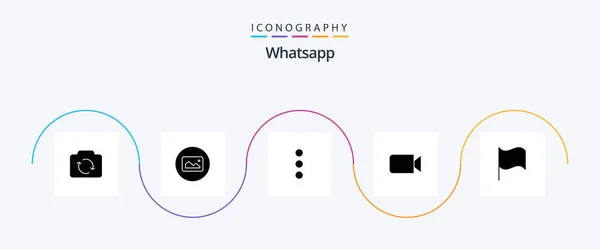 Whatsapp Glyph Icon Pack Including Basic App Image — Vettoriale Stock