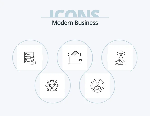 Modern Business Line Icon Pack Icon Design Marketing Business Customer — Διανυσματικό Αρχείο