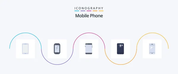 Mobile Phone Flat Icon Pack Including Back Iphone Mobile — Stok Vektör