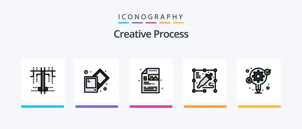 Creative Process Line Filled Icon Pack Including Process Process Pick — Stockový vektor