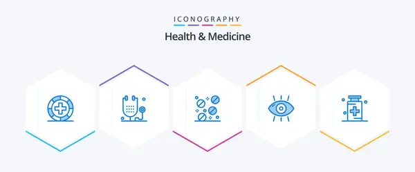 Health Medicine Blue Icon Pack Including Medicine Health Disease Drug — Stok Vektör