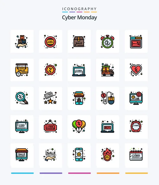 Creative Cyber Monday Line Filled Icon Pack Limited Cyber Sign — Stockový vektor