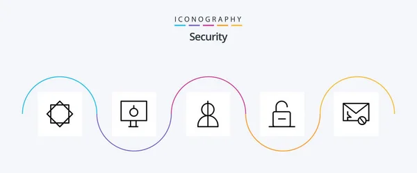 Security Line Icon Pack Including Security Padlock Safety Lock Profile — Wektor stockowy