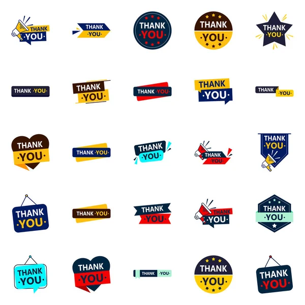 Thank You Eye Catching Vector Designs Convey Your Gratitude — Vettoriale Stock