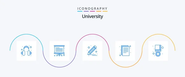 University Blue Icon Pack Including Awards Paper Draw Notes Documents — 图库矢量图片