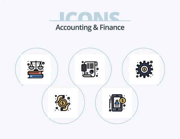 Accounting Finance Line Filled Icon Pack Icon Design Economy Money — Image vectorielle