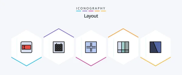 Layout Filledline Icon Pack Including Layout Image Small Collage Layout — Stok Vektör