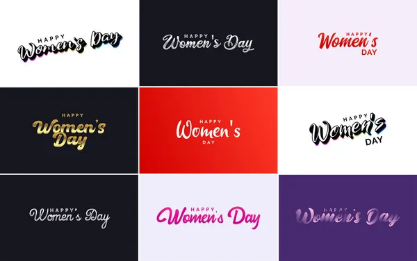 Abstract Happy Women Day Logo Love Vector Design Pink Red — Stok Vektör